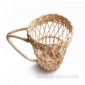 custom Rattan Weaving drinking glass with handle